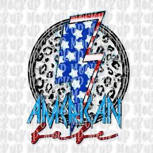 American Babe DTF transfer ready to press