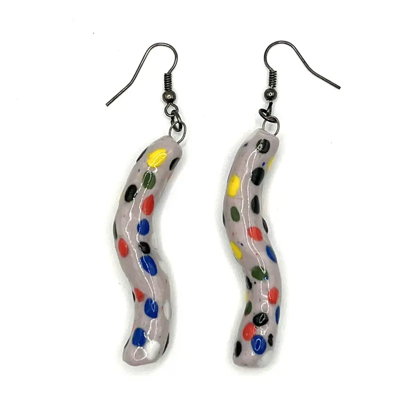 Cipopo Ceramic Elegance - Lightweight Handcrafted Square Earrings for Timeless Beauty Unique Stylish Comfortable Enhance Your Look Hook Earrings Hypoallergenic Blue Textured Artisan Crafted