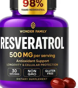 Resveratrol Supplement 500mg – 98% Trans Resveratrol 1000mg Organic Complex – NAD Resveratrol Antioxidants & Anti Aging Supplement for Heart Health, Wellness Formula, Healthy Cell Supportundefined