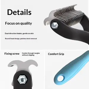 Pet Comb for Teddy and Golden Retriever, Detangling Comb for Dog Hair, Specialized for Long-Haired Cats, Floating Hair Remover, Thinning Comb for Dogs
