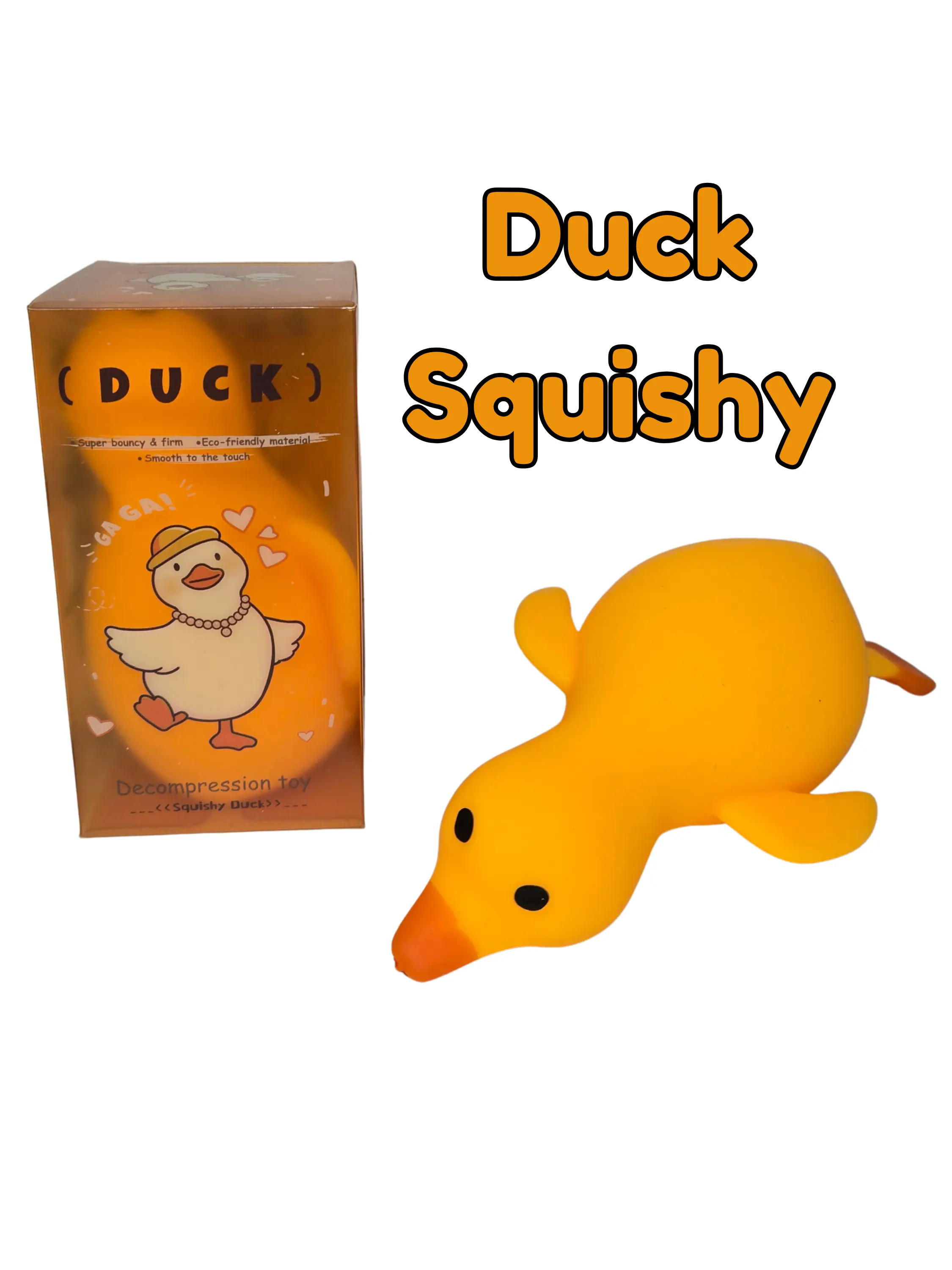 Duck Squishy Yellow with Box Small and Sofy Stress Relief Fidget Toy