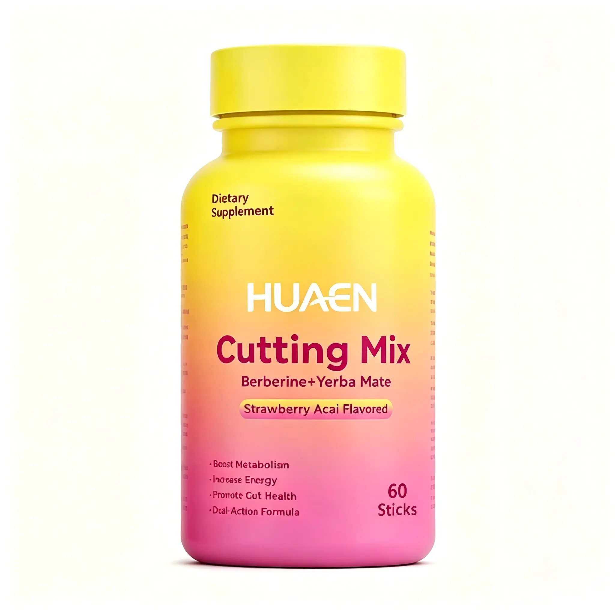 HUANE Gluten Free GMO-Free Natural Mixed Fruit Flavor Metabolism Support Capsules - Vegan, Berberine, Chromium, 5-HTP, Yerba Mate, Magnesium, 60 Pieces