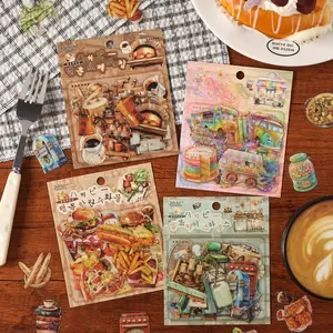 25pcs Vintage Style Stickers, Food & Beverage DIY Decorations, Phone Case & Water Bottle Accessories, Desktop Ornaments, Photo Frame Crafts
