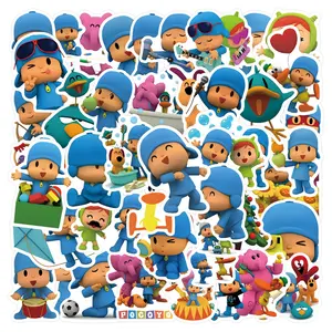 55 Pcs Cartoon Pocoyo Cute Stickers, Waterproof Decorative Stickers for Stationery, Notebook, Water Bottle, Computer, Fun & Durable