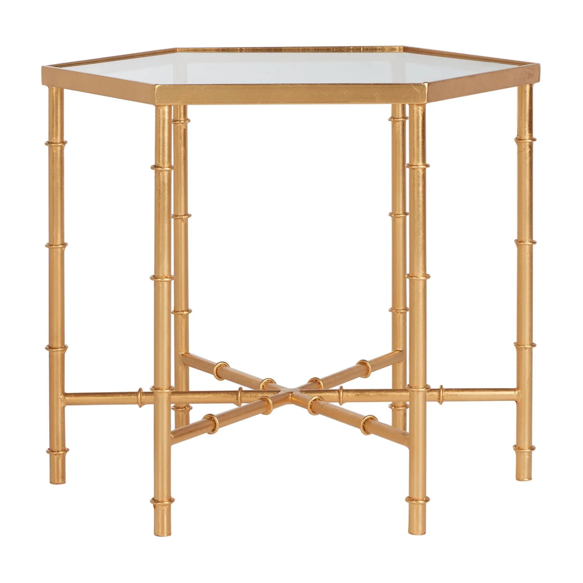 Safavieh Kerri Gold Leaf Mirror Top Accent Table