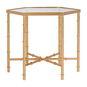Safavieh Kerri Gold Leaf Mirror Top Accent Table