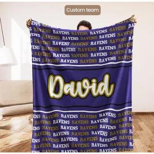 Custom Ravens Gift Blanket, Football Team Blanket, Ravens Fan Gift, Man Cave Decor, Gift for Husband, Game Day Ready, Ravers Lover Blanket