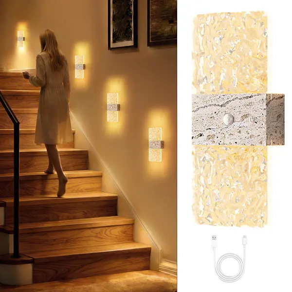Smart LED Deer Wall Lamp - Dimmable, Motion Sensor, 1200mAh USB Rechargeable LED Nightlight, Wireless Magnetic, Adjustable Mounted Wall Lamps & Sconces for Stairs, Porch