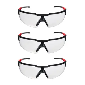 Milwaukee 48-73-2052 3PK Safety Glasses - Clear Anti-Scratch Lenses (Open Box)