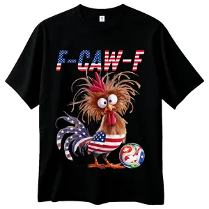 FEEGO Crazy Roose Funny Crow F-CAW-F T-Shirt Chicken Humor Tee Y2K Streetwear Graphic Tee Unisex Short Sleeve Crew Neck 100% Cotton Summer Tee Soccer t shirt