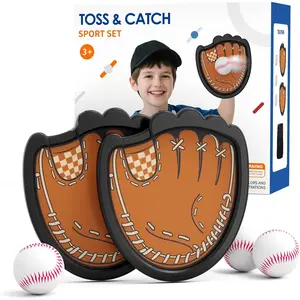 Black Friday & Christmas Gifts Toss and Catch Ball Set, Outdoor Games for Kids, Beach Yard Camping Toys for Adult & Family, Kids Baseball Glove for 3 4 5 6 7 8+ Year Old Boys & Girls (2 Paddles & 3 Balls)