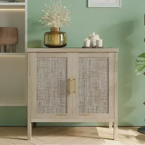 VOWNER 31.5'' Rattan Storage Cabinet for Hallway Living Room Buffet Cabinet Sideboard Cupboard