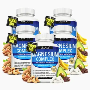 8 Essential Multielemental Magnesium Blend Centered on Magnesium Glycinate, Premium Edible Daily Nutrient for Gym & Fitness Fans, Provides Full Daily Mineral Support, Alleviate Training Fatigue, Improve Sleep Quality, Maintain Healthy Bone