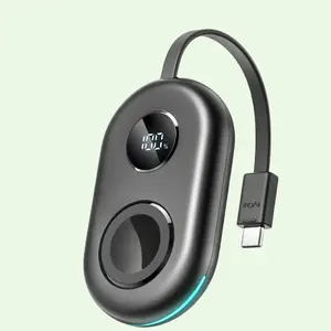 2500mAh Portable Wireless Watch Charger for Apple Watch, Magnetic Charging with Real-Time Battery Level Display, Built-in USB-C Cable, Compact Design for Travel and Everyday Use