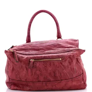 Pre-owned GIVENCHY Leather Top Handle Bags Pandora Bag Distressed Large by Rebag