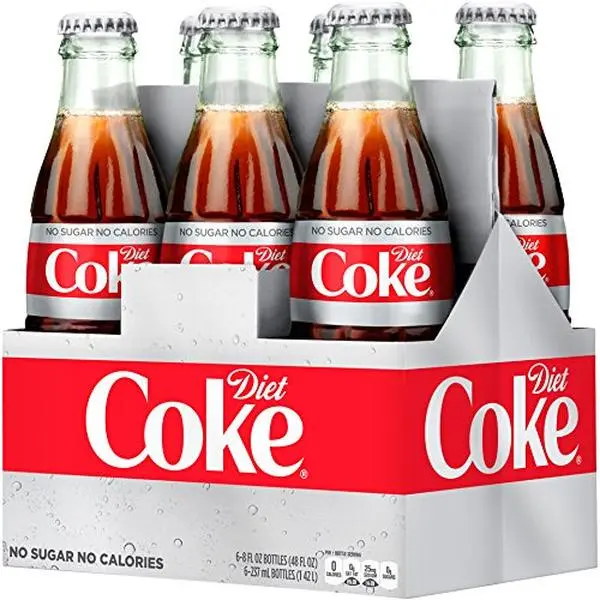 Diet Coke Cola Beverage, 8 oz Glass Bottles, 4-Pack of 6-Pack Cases
