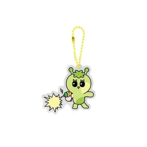 Popular Korean Boy Group Idol Cute Animal Pendant Cartoon Style Transparent Acrylic Bead Chain Next Door Keychain Fans Collect