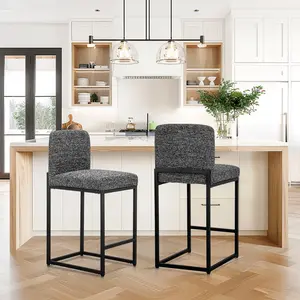 PHI VILLA Bar Stools Set of 2 or 4, Counter Height Chairs, Kitchen Stools for Island, 24 Inch Barstools with Back