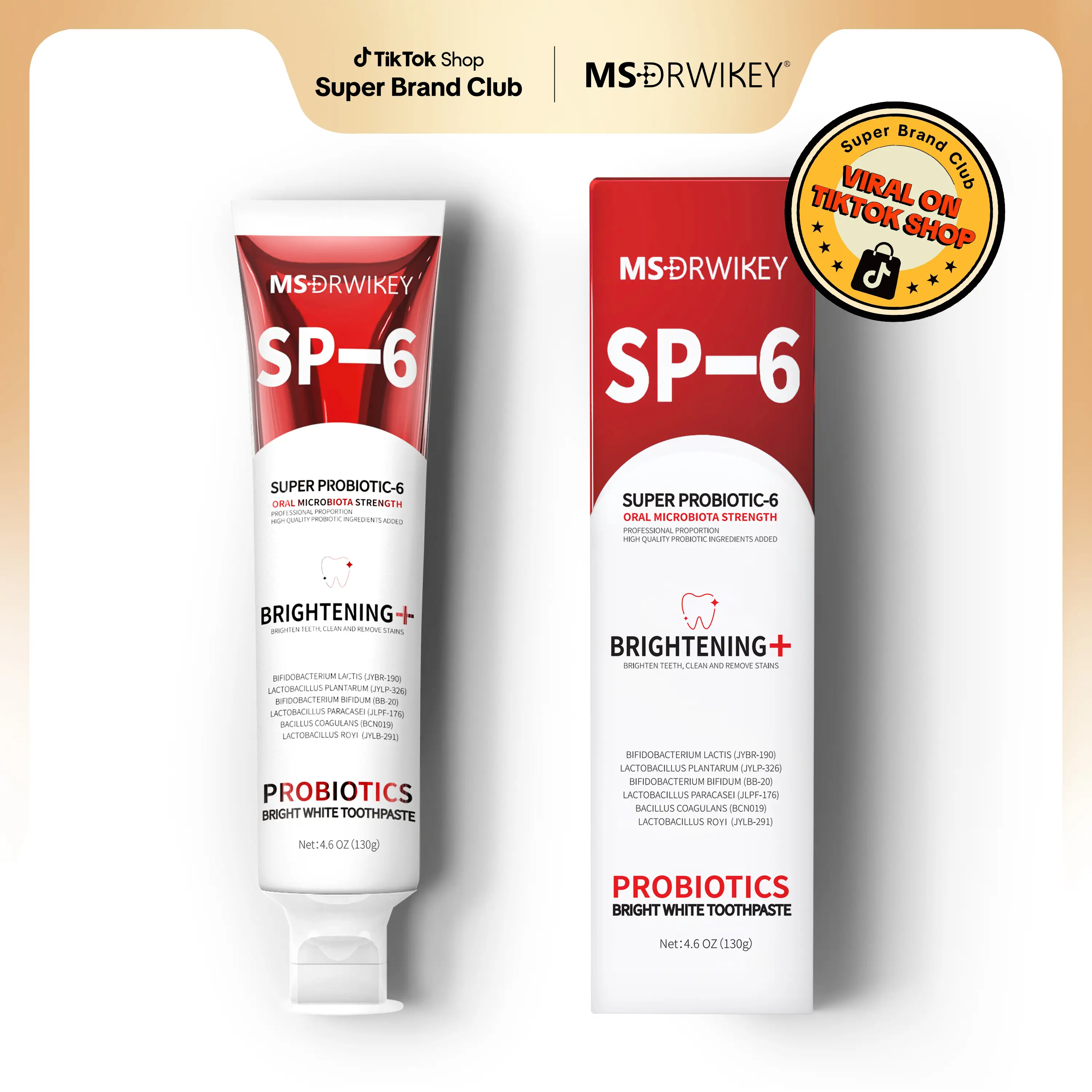 MSDRWIKEY SP-6 Toothpaste | Probiotic Oral Care for Enamel Repair & Long-Lasting Fresh Breath | 4.59oz#dealsforyoudays