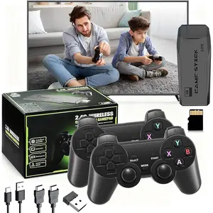 Retro Game Console, Retro Game Stick with Built-in 20,000+ Classics, 23 Emulators, 4K HDMI, Retro Gaming Console with Dual Wireless Controllers, Plug & Play for Family Fun! (Black)