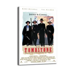 Tombstone  Movie Poster (Regular Style - White Version) Wall Decor Art,Canvas Poster, Artistic Poster for Bathroom, Bedroom, Kitchen and Living Room, and A Funny Decor For Home