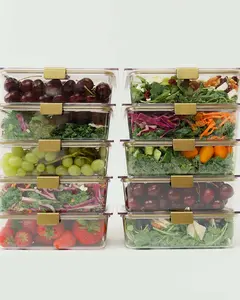 Modern Picnic Tritan Food Storage Containers, Food Containers with Lids Airtight, Microwave and Dishwasher Safe, Leak Proof Food Storage Containers for Work or Office, Pack of 10 As Seen on Shark Tank