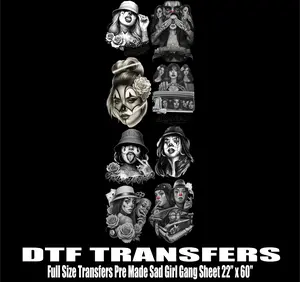 Sad Girl Gangsheet | DTF Heat Transfers | Sad Clown Sad Girl Gangsheet | DTF Heat Transfers | Sad Clown