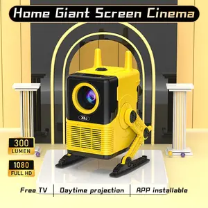 XBJ Projector Smart Outdoor Projector with Android TV 11.0, 1920x1080P Resolution, WiFi & Bluetooth, 120° Rotatable Auto Focus, Netflix & 5000+ Apps - Perfect for Home & Outdoor Movie Experiences Audio