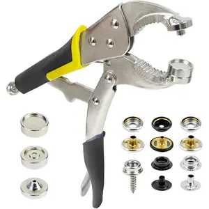 Heavy Duty Snap Fastener Tool Kit, Snap Setter Pliers for Boat Covers Canvas, Includes 60 Sets 15mm Stainless Steel Snaps