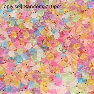 5/10 Nightlight Mini Duck Toy, Resin DIY Decorative Duck, Holiday Gifts, Prank Games, Garden Decorations, Party Supplies, Outdoor Ornament
