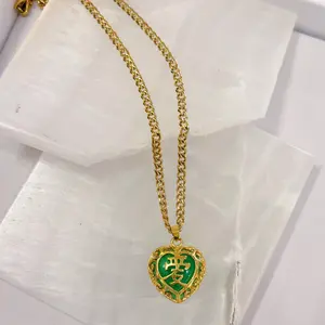 HEART LOVE GREEN JADE necklace