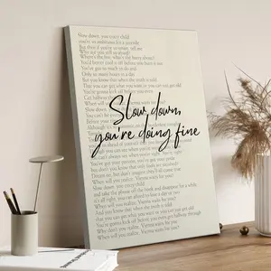 High Quality Print Affirmation  Art Slow Down You'Re Doing Fine Poster Motivational  Decor Home Bedroom Living Room Wall