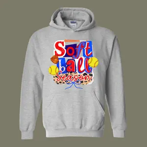 Softball Season Patchwork Graphic Hoodie