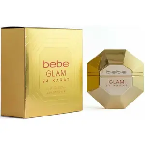 Bebe Glam 24 Karat EDP Spray - Full-Size Women's Floral Elegant Perfume, Fresh Aroma, Vanilla Notes, Fruit-Flavored Juicy Scent, 3.4 fl oz, New in Box