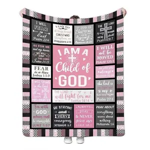 GOD Bible Cross Pray Faith Cozy Fluffy Blanket