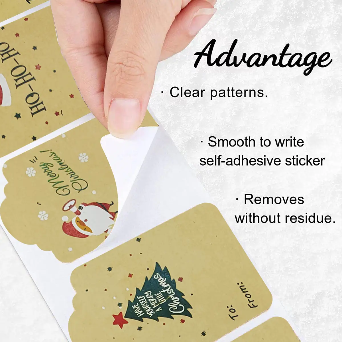 300 Pieces Personalized Kraft Paper Christmas Gift Tags - Handwritten Name, DIY Label Stickers with Adorable Tree & Elk Designs - Perfect for Navidad Decorations, Party Favors, Hanging Decor, Scene Decor, and Unique Gift Ideas