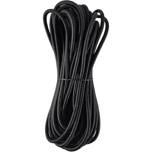 1/4" Diameter 50ft Length Black Bungee Shock Cord, Real Rubber UV Resistant Elastic Rope String for Kayak