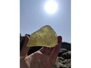 Raw Libyan Desert Glass,Genuine Golden Libyan Desert Glass Tektite Necklace,Irregular Shape