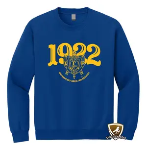 Sigma Gamma Rho Sorority Inc 1922 Crest Sweatshirt Unisex Fit 50/50 Cotton Poly Screen Printed Decorations
