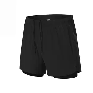 2 in 1 Mens Running Shorts Lightweight Quick Drying Casual Gym Workout Shorts Summer Basketball Training Shorts