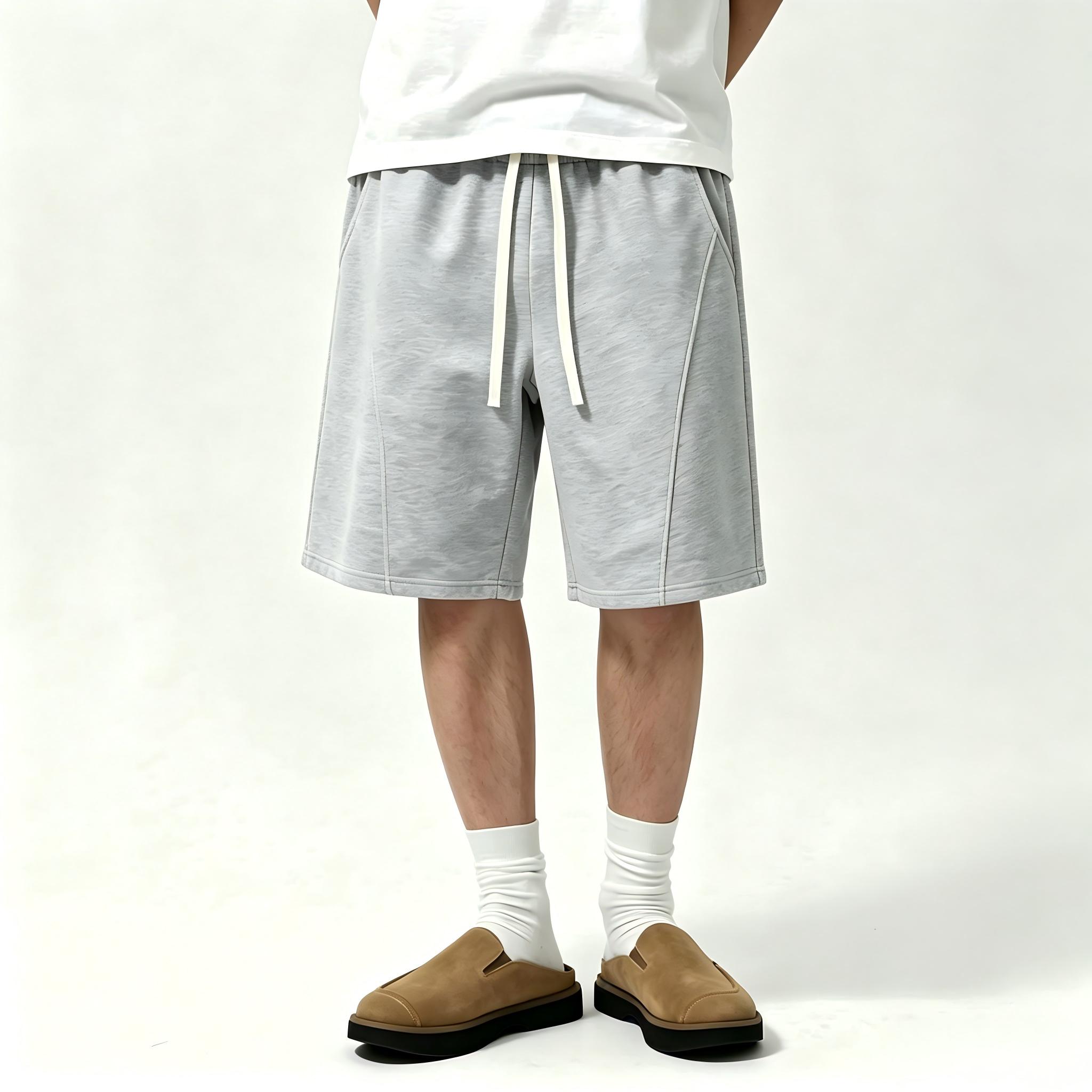 Men's 2Pcs Cotton Polyester Blend Fashion Apparel, Elastic-Waist Baggy Athletic Shorts, Hangable Loose Drawstring Casual Summer Workout Bottoms,clothes for back to school,first day of school outfits