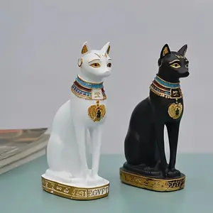 Cat Statue Decoration Egyptian Cat Statue Statue Decoration Vintage Cat Goddess Statue Home Garden Mini Animal Decoration