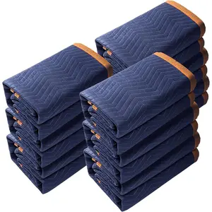 VEVOR 6 Pcs Moving Blankets, 80x 72 in, Large Packing Blankets with 2 Elastic Bands, Heavy Duty Nonwoven Fabric Padded Moving Blanket with Cotton Filling for Shipping Wrapping Protecting FurnitureVEVOR Super Brand Day