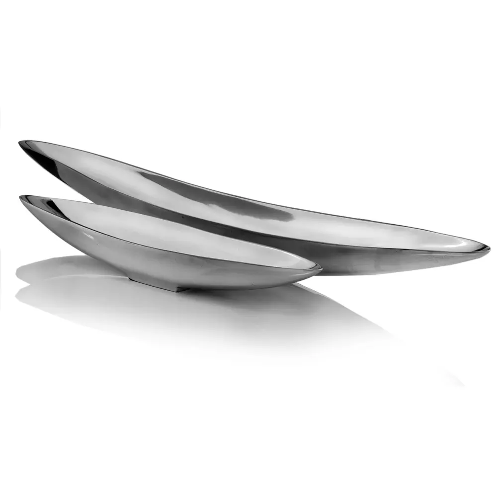 HomeRoots 354890 5 x 31.5 x 4 in. Aluminum Barco Long Boat Tray