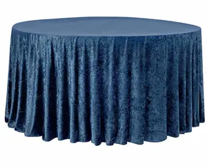 VELVET TABLECLOTH NAVY BLUE