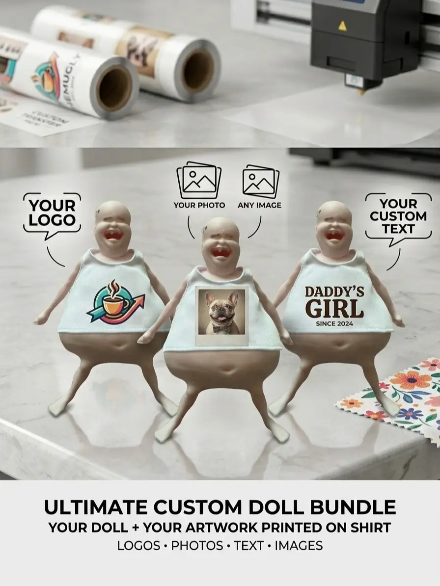 Customizable Squishy Doll – RENE Doll + Custom Shirt ( Personalize with Text, Photo or Logo ) Customizable Squishy Doll – RENE Doll + Custom Shirt ( Personalize with Text, Photo or Logo )