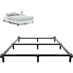 7 Inch  Size Metal Bed Frame for Box Spring and Mattress 9- Heavy Duty Bed Frame Tool-Free Easy Assembly Sturdy Box Spring Base Black
