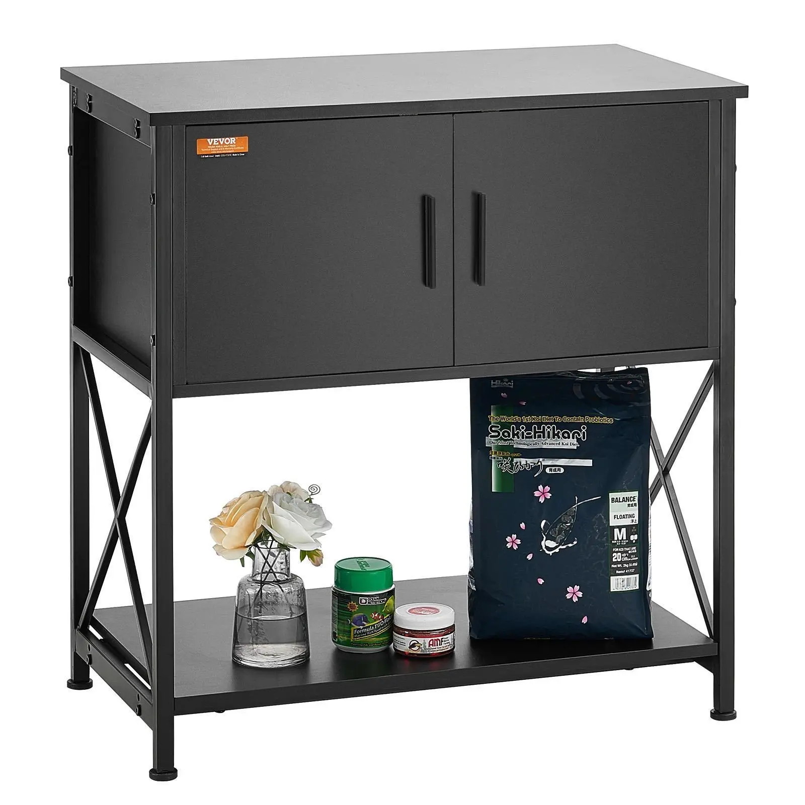 【SummerFinds】VEVOR Aquarium Stand,  , 29 Gallon Fish Tank Stand, 28.7 x 16.5 x 30 in Steel and MDF Turtle Tank Stand, 242.5 lbs Load Capacity, Reptile Tank Stand with Storage Cabinet and Embedded Power Panel, Black