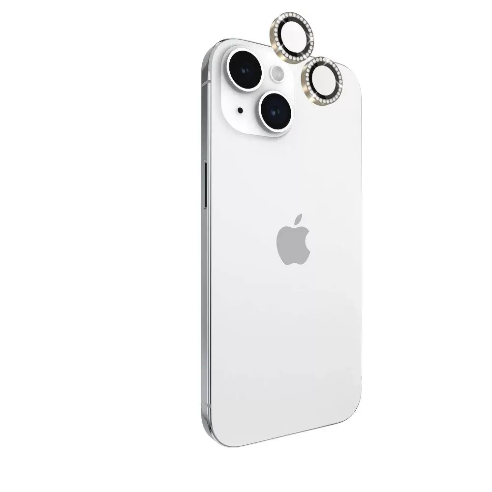 Kate Spade New York Apple iPhone 15/iPhone 15 Plus Aluminum Ring Lens Protector - Stone Gold