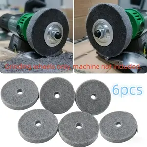 6pcs 3 Inch Fiber Polishing Wheels for Stainless Steel Replacement, Durable Mini Bench Grinder Accessories, Power Tools, Angle Grinding Tools, Ideal for Woodworking and Metal Projects